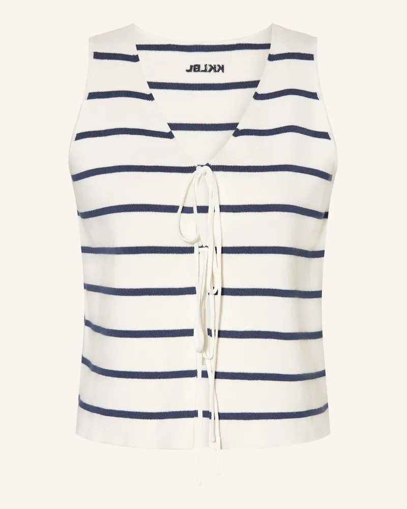 Karo Kauer Strickweste Weiss