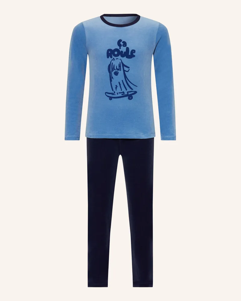 Petit Bateau Schlafanzug blau Blau