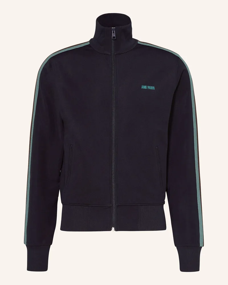 AMI Paris Sweatjacke Mit Galonstreifen blau Dunkelblau