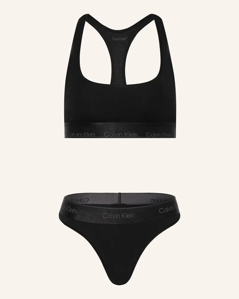 Calvin Klein Set MODERN COTTON: Bustier und String Schwarz