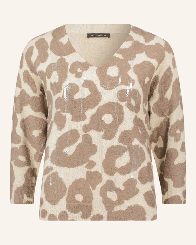 Betty Barclay Pullover mit 3/4-Arm und Pailletten Beige