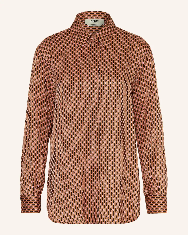 Fendi Hemdbluse Camica Aus Seide braun Braun