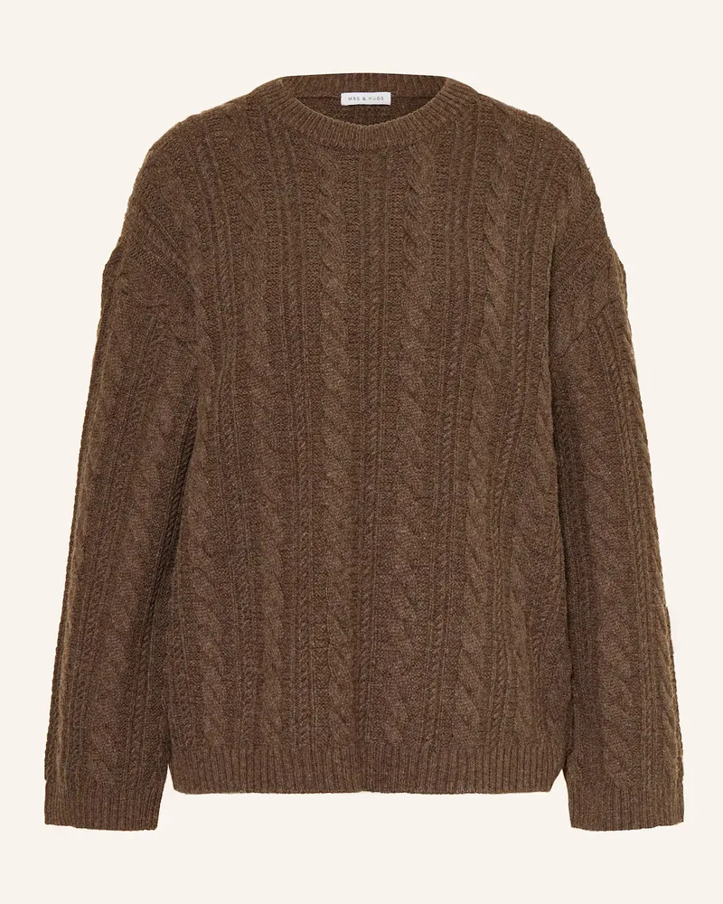 Mrs & HUGS Pullover Dunkelbraun