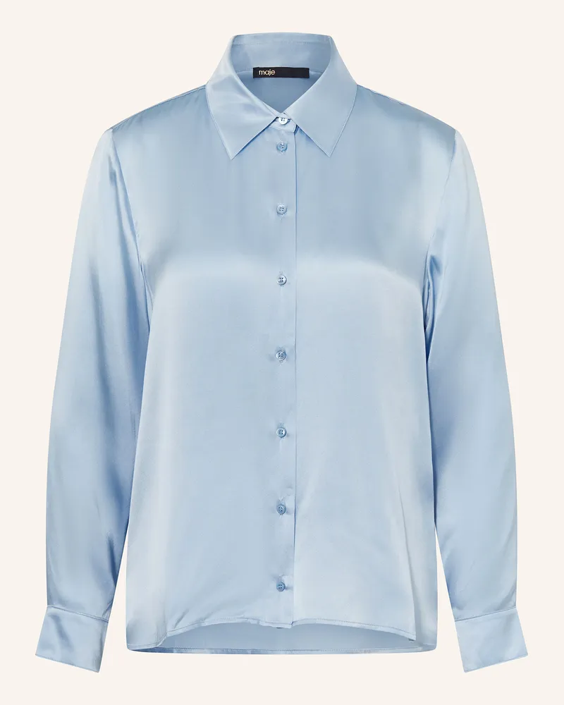 Maje Hemdbluse aus Seide Hellblau
