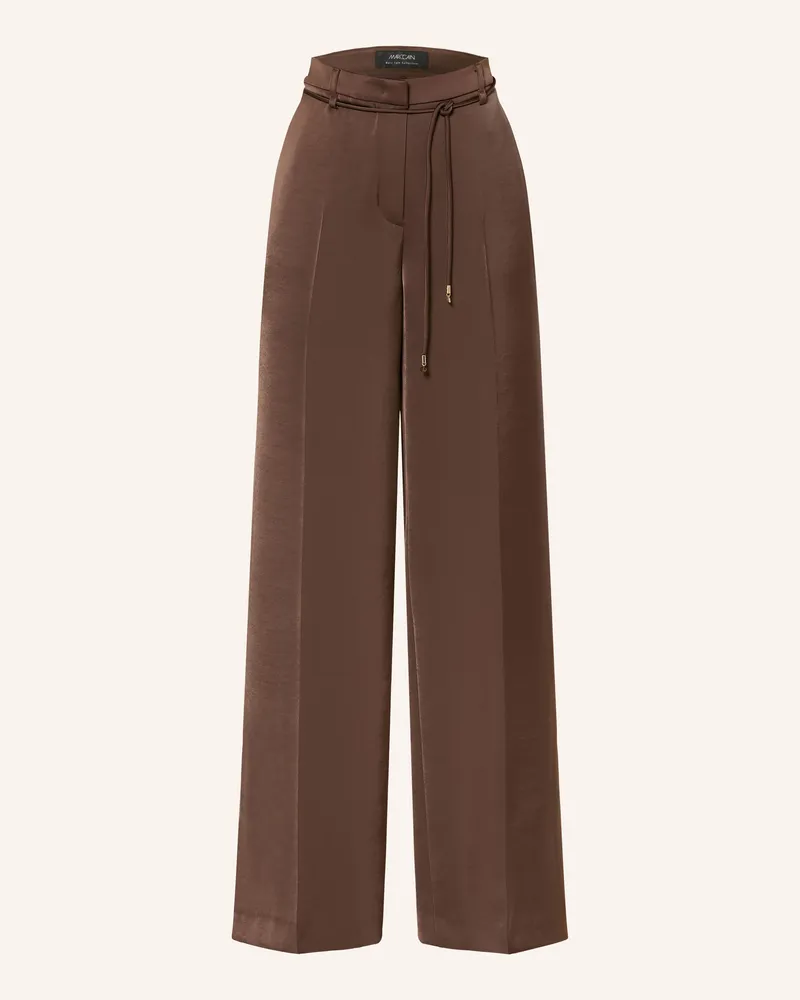 Marc Cain Marlenehose Warri Aus Satin braun Dunkelbraun
