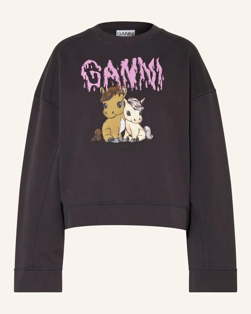 Ganni Sweatshirt Isoli schwarz Dunkelgrau