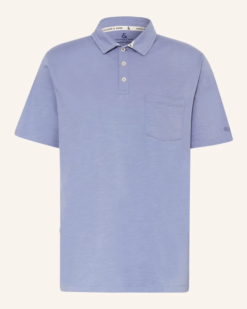 colours & sons Jersey-Poloshirt Blau