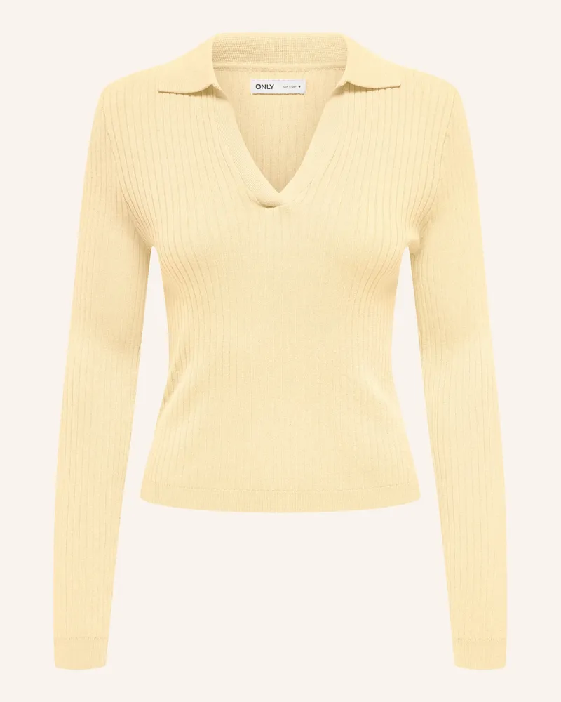 only Strick-Poloshirt gelb Gelb