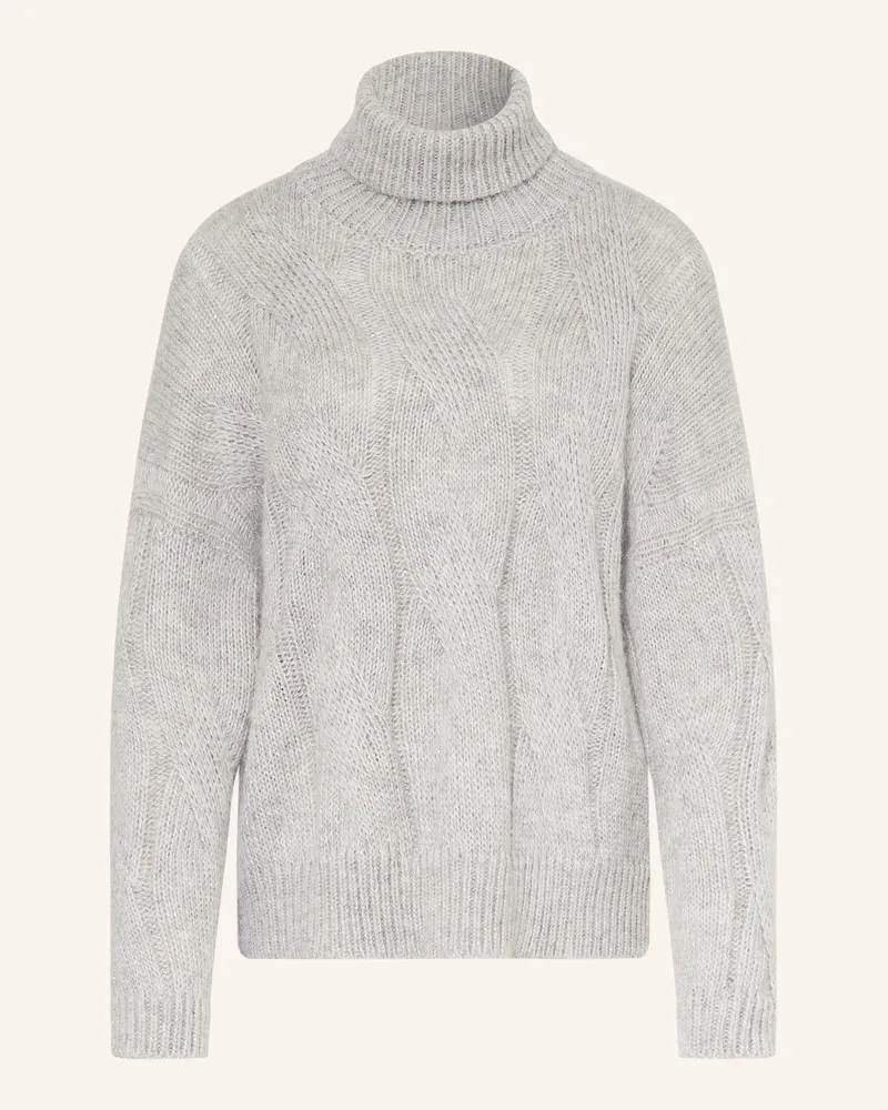 Peserico Rollkragenpullover mit Alpaka und Pailletten Hellgrau