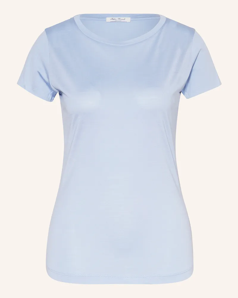 Stefan Brandt T-Shirt Aus Seide blau Hellblau