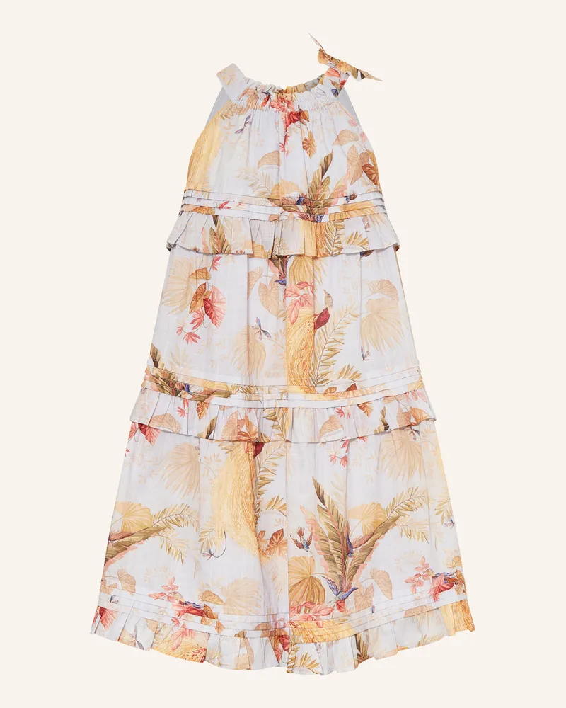 Zimmermann Kleid RHIANNON mit Rüschen Blaugrau