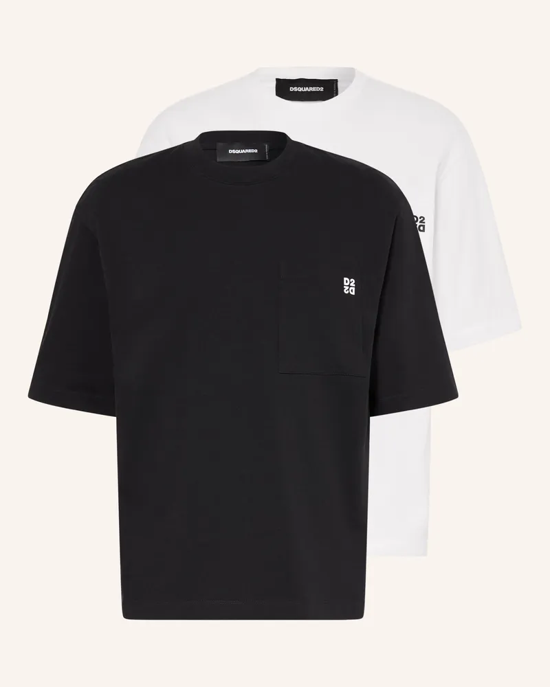 Dsquared2 2er-Pack T-Shirts weiss Schwarz