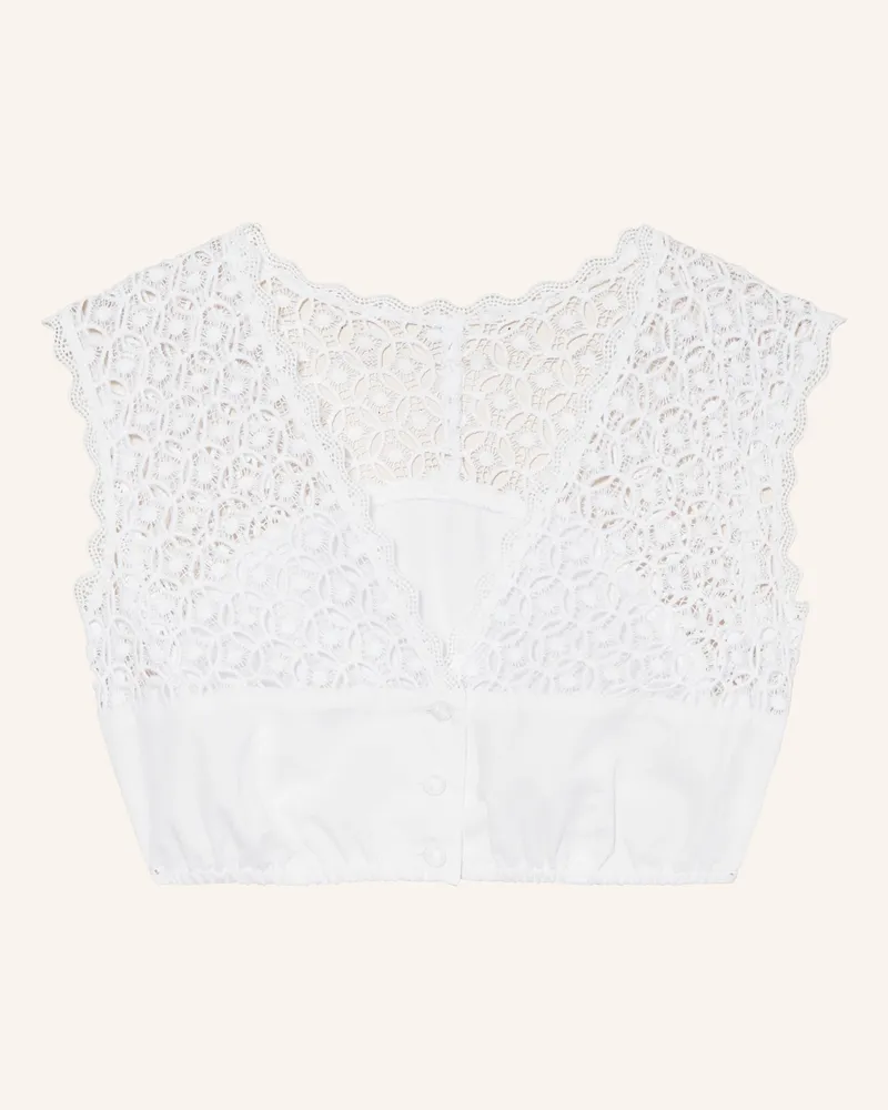 WALDORFF Dirndlbluse mit Spitze Weiss