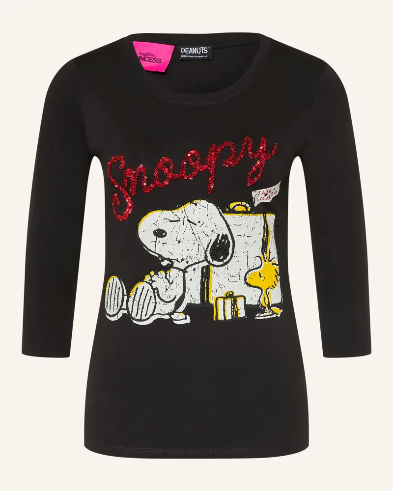 Frogbox Shirt Mit 3/4-Arm Und Pailletten schwarz Schwarz