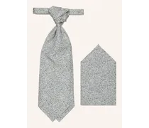Wilvorst Set: Krawatte und Einstecktuch Gruen