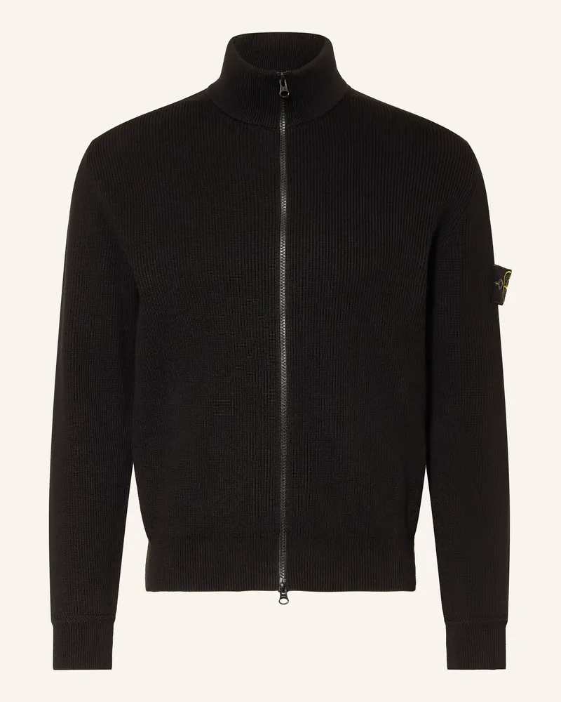 Stone Island Strickjacke Schwarz
