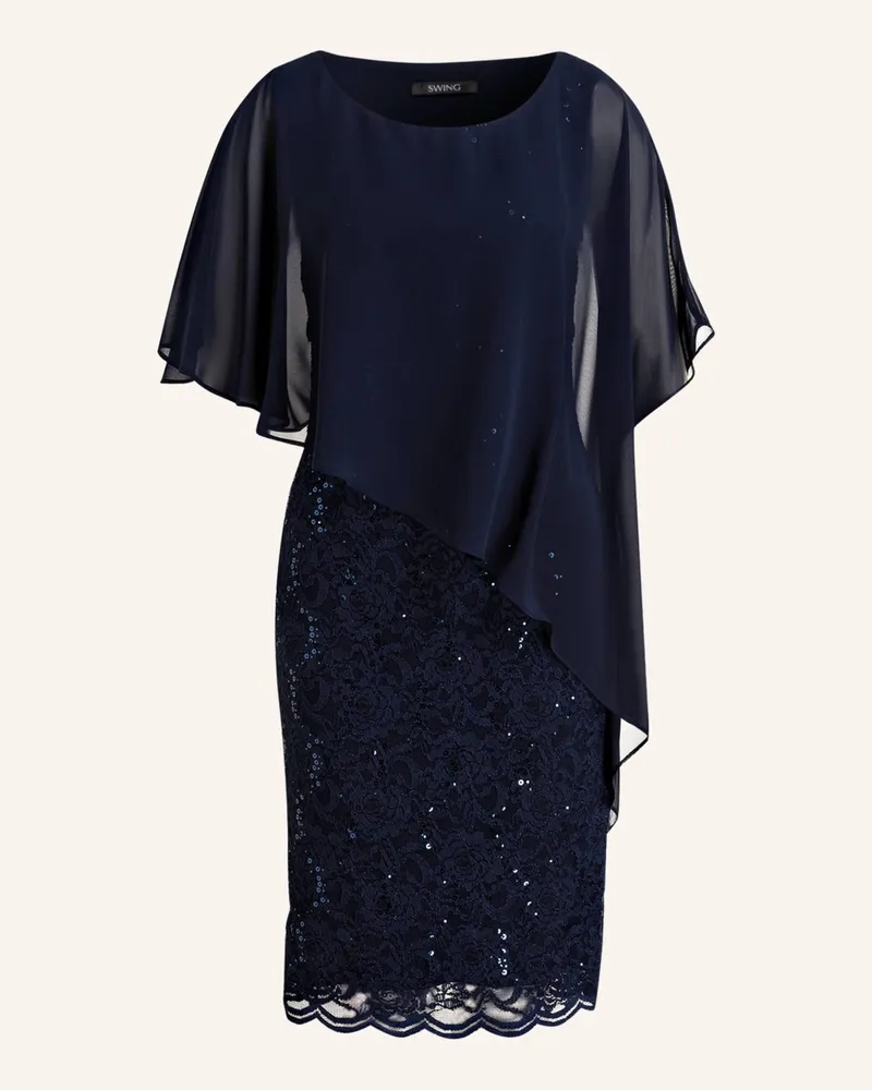 Swing Cocktailkleid Mit Spitze blau Marine