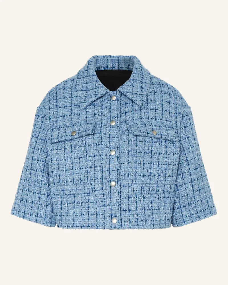Mrs & HUGS Hemdbluse aus Tweed Blau
