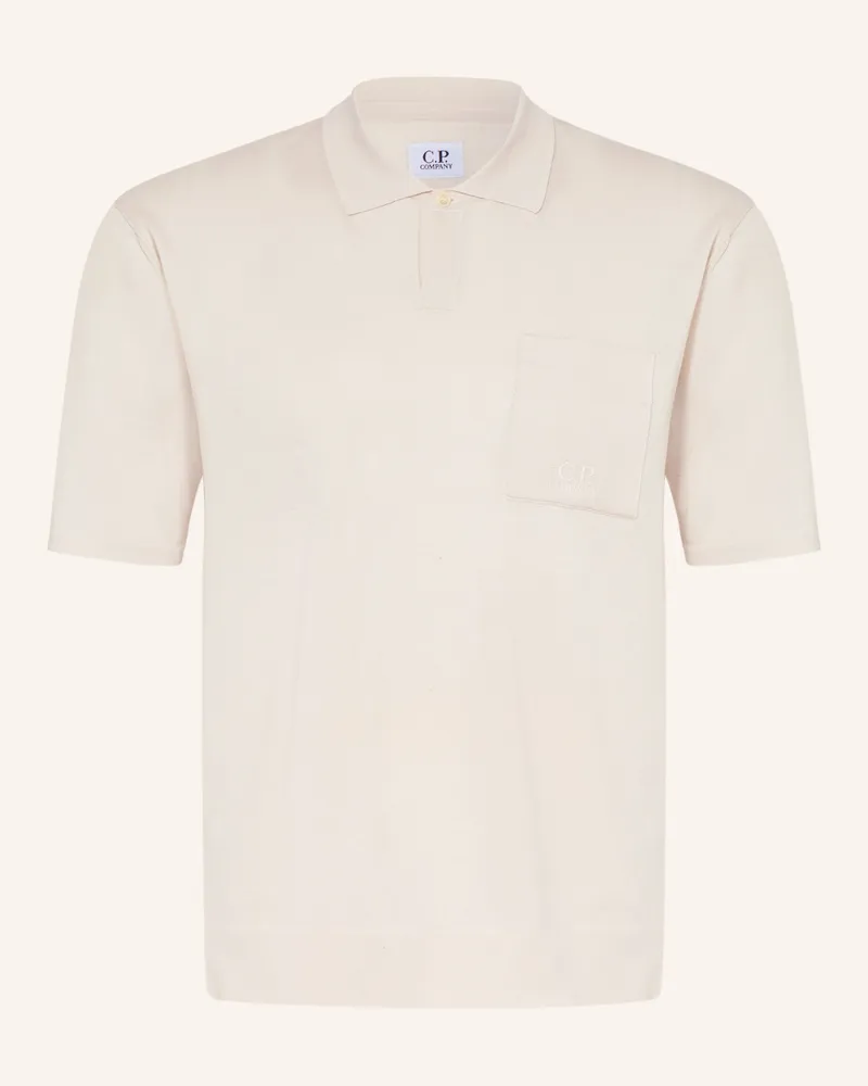 C.P. Company Strick-Poloshirt weiss Creme