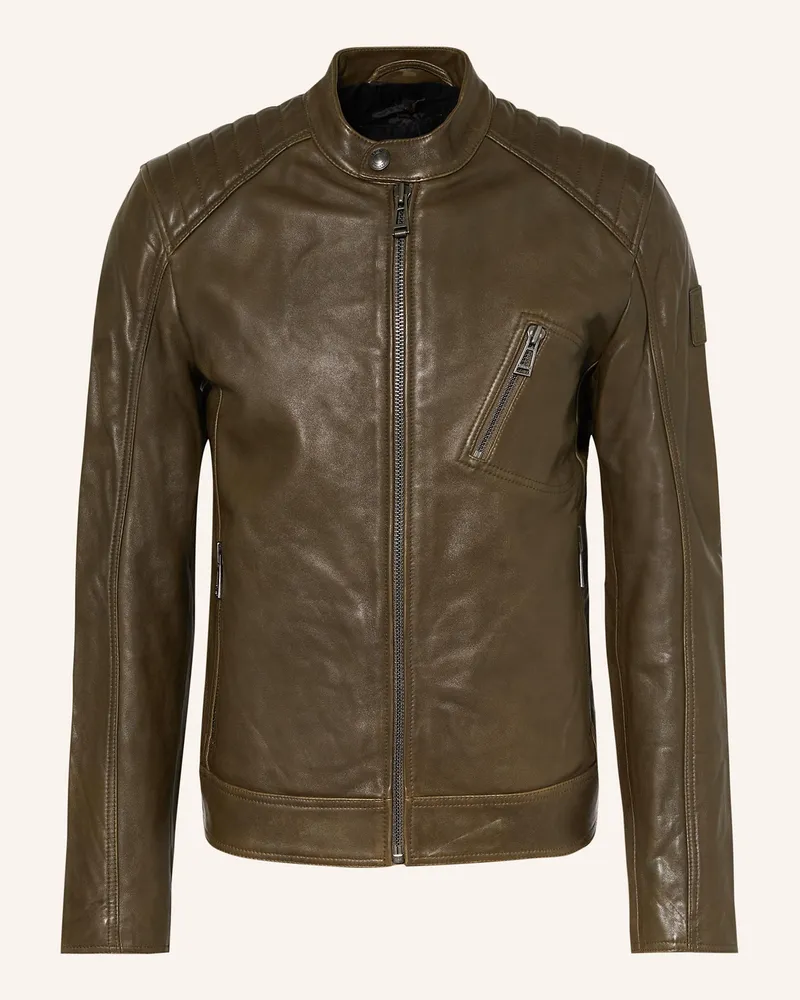Belstaff Lederjacke Oliv