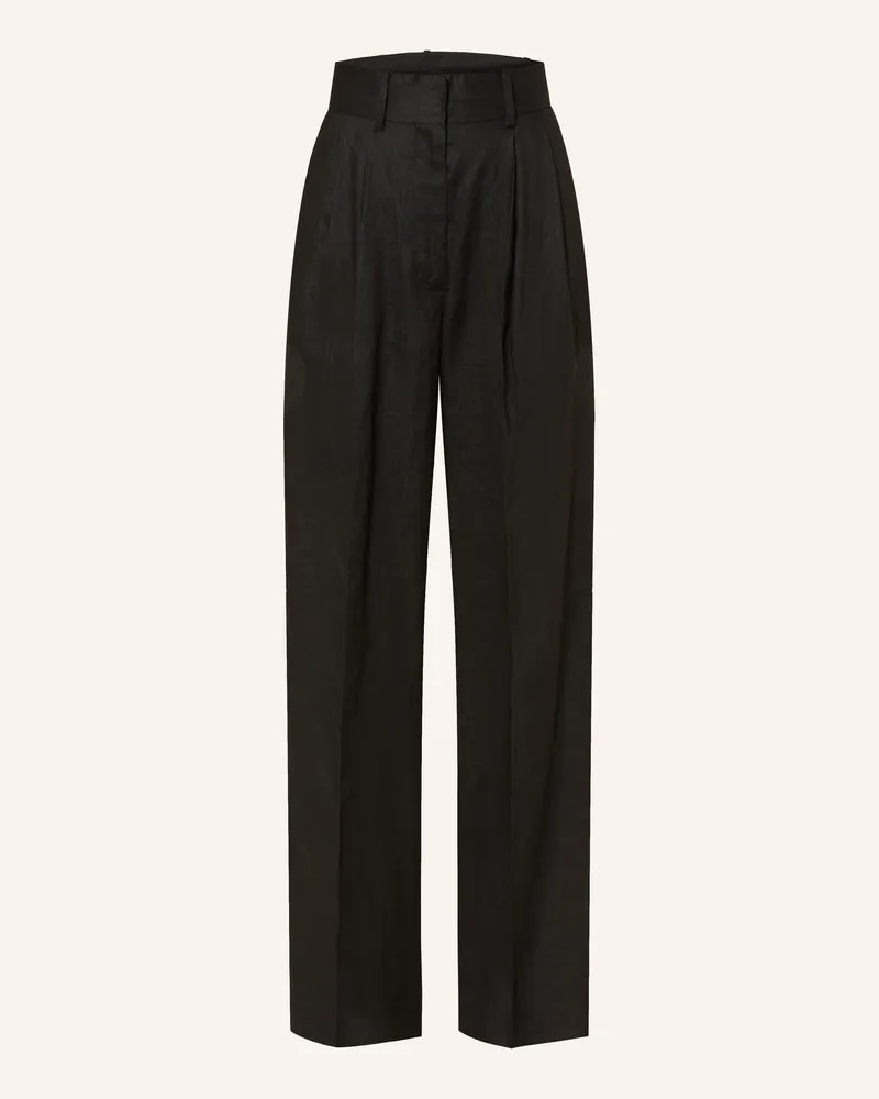 Mrs & HUGS Marlenehose aus Leinen Schwarz