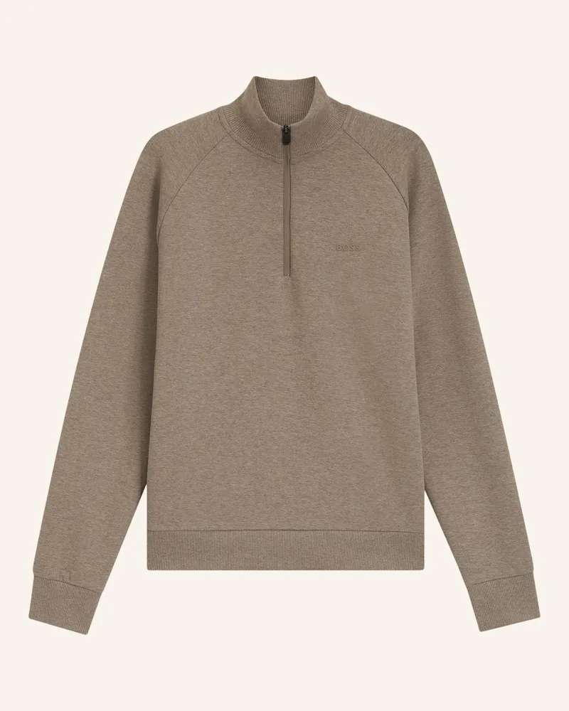 HUGO BOSS Sweatshirt Sweat Regular Fit braun Hellbraun