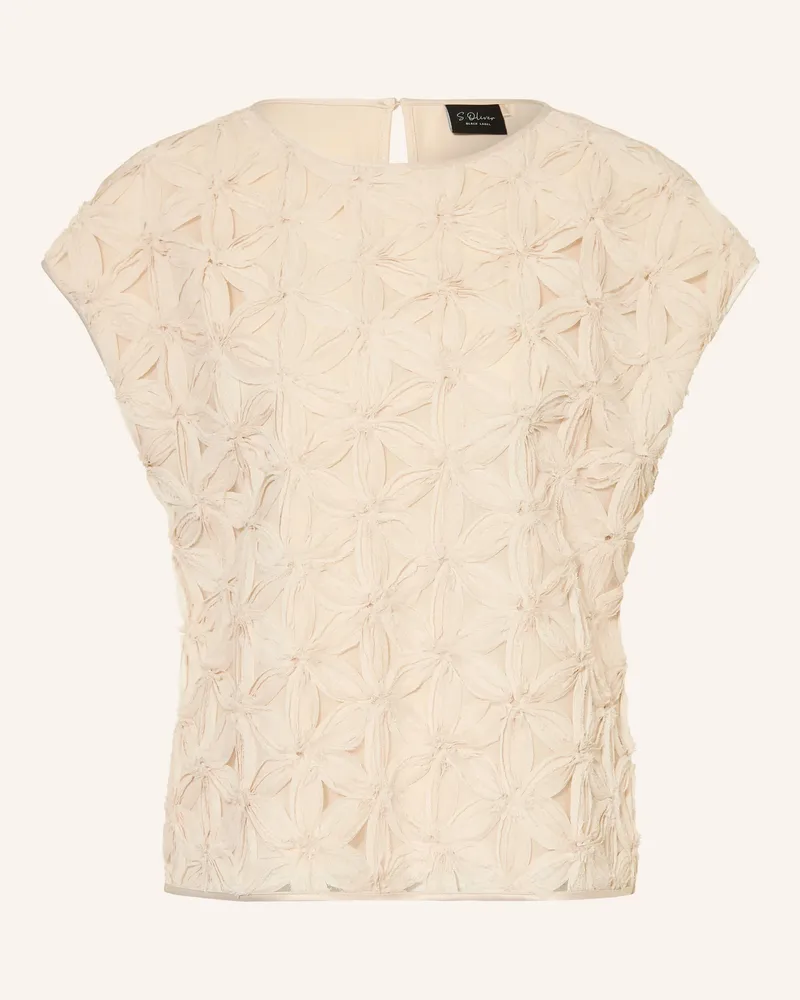 S.Oliver Blusenshirt im Materialmix Creme