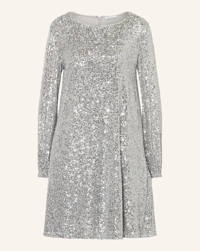 Mrs & HUGS Cocktailkleid mit Pailletten Silber