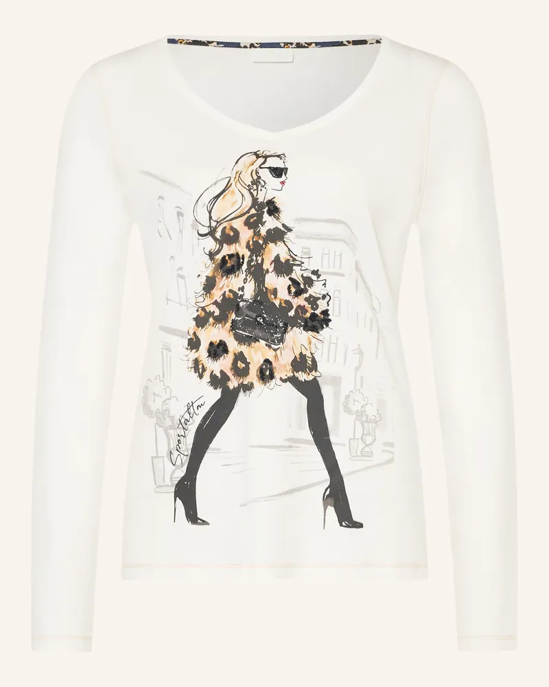 Sportalm Longsleeve Mit Pailletten weiss Weiss