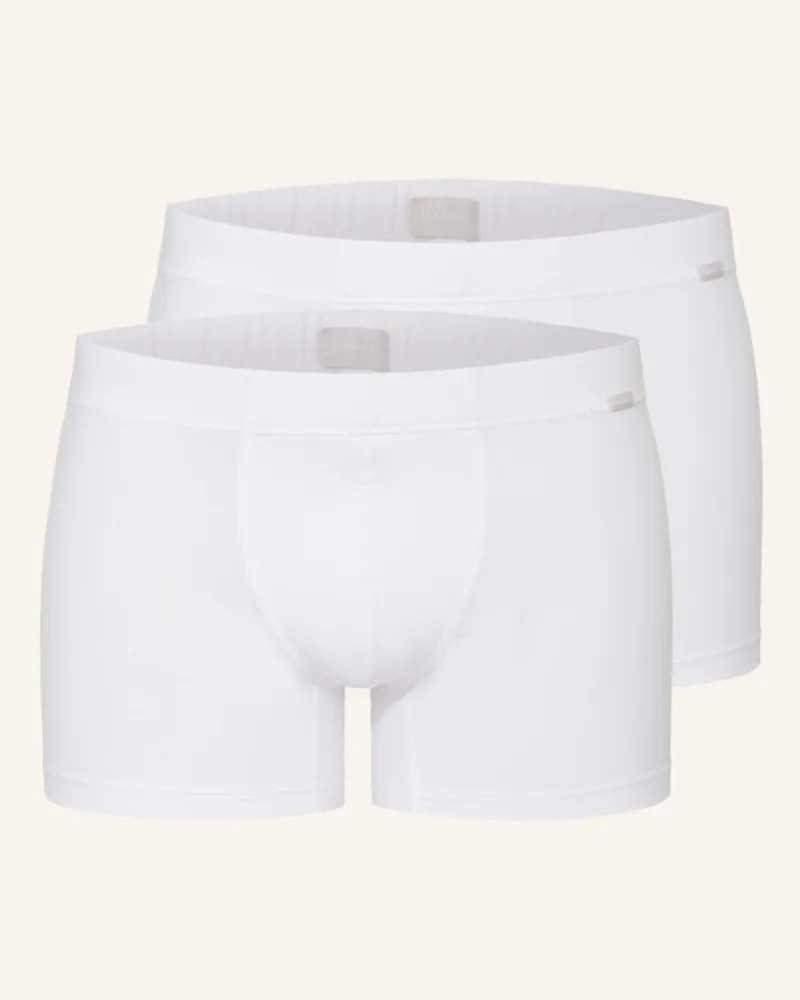 Hanro 2er-Pack Boxershorts Cotton Essentials weiss Weiss