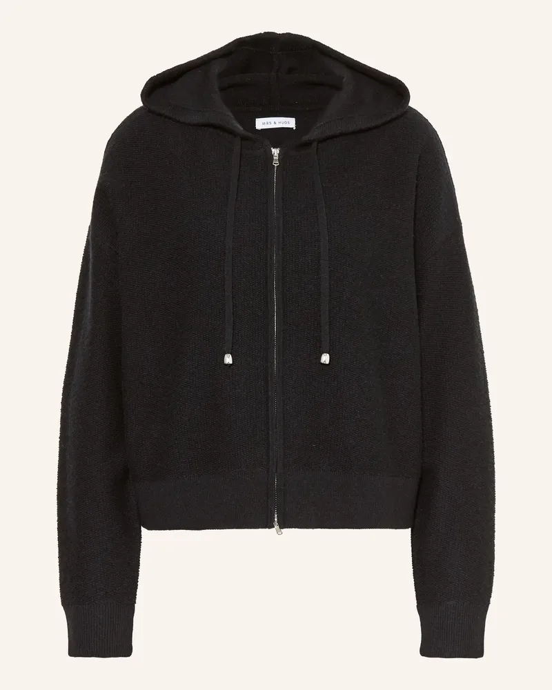 Mrs & HUGS Strickjacke Mit Cashmere weiss Schwarz