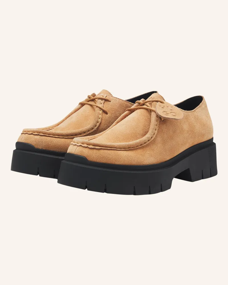 HUGO BOSS Flacher Schuh KRIS_DERBY_SD Hellbraun