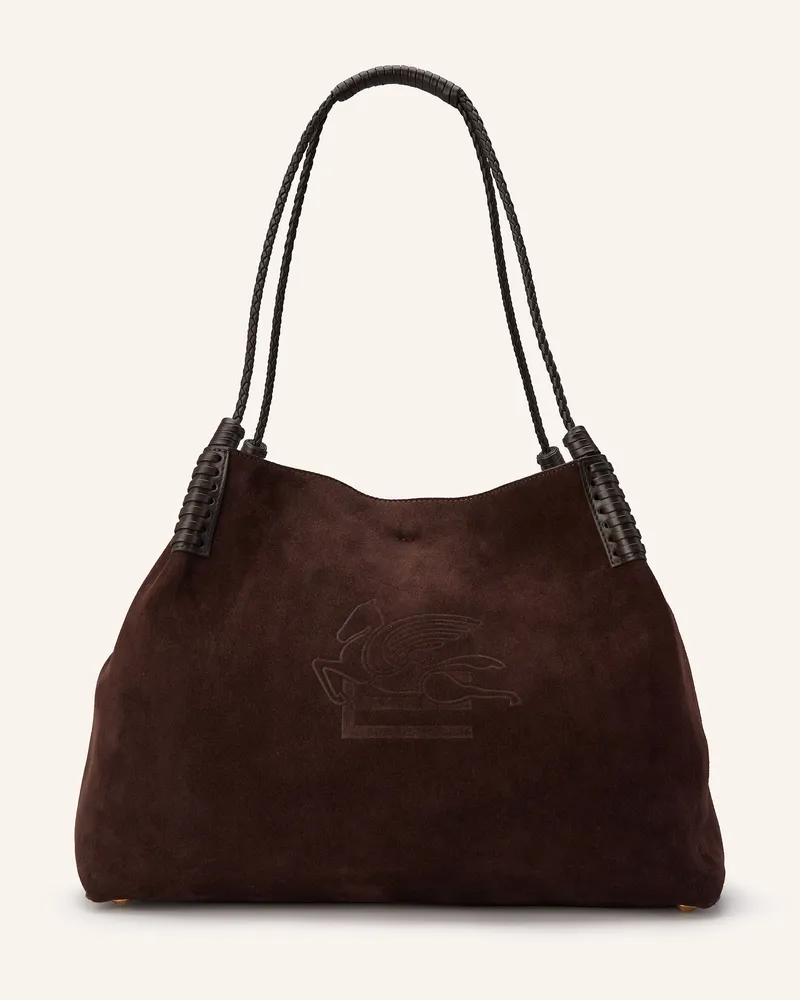 Etro Schultertasche LIBRA mit Pouch Dunkelbraun