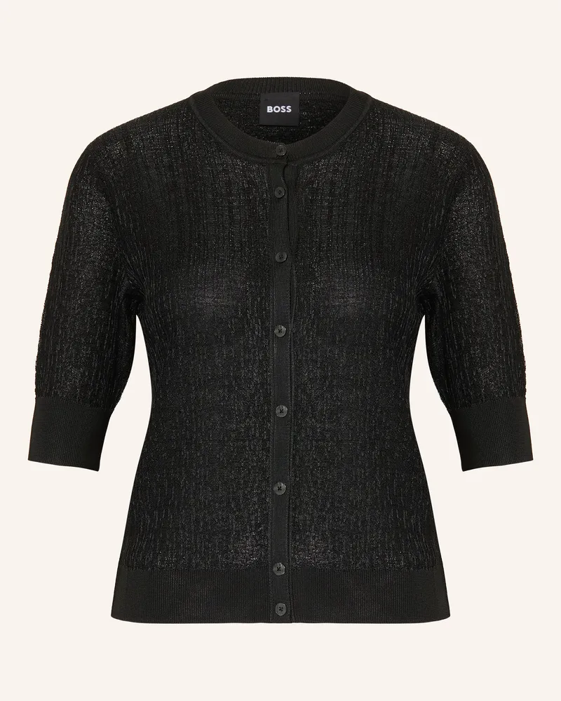 HUGO BOSS Strickjacke Fialora schwarz Schwarz