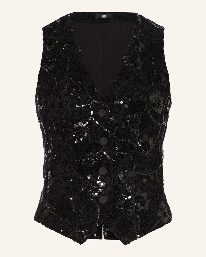 Riani Blazerweste Aus Spitze Mit Pailletten schwarz Schwarz