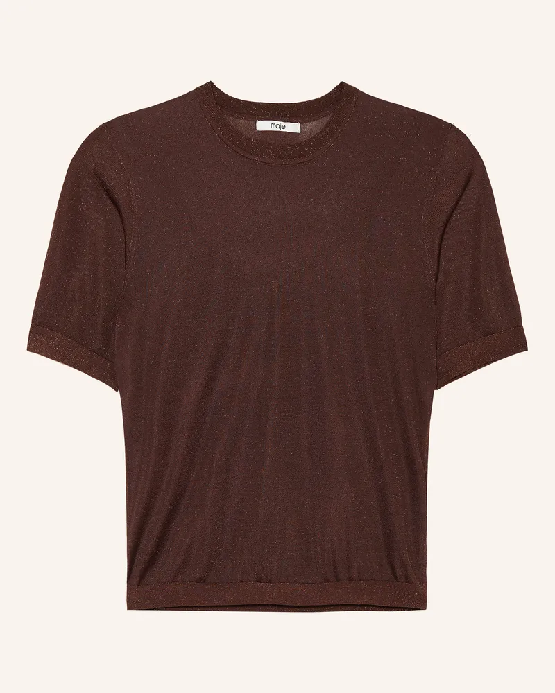 Maje Strickshirt Mit Glitzergarn braun Dunkelbraun