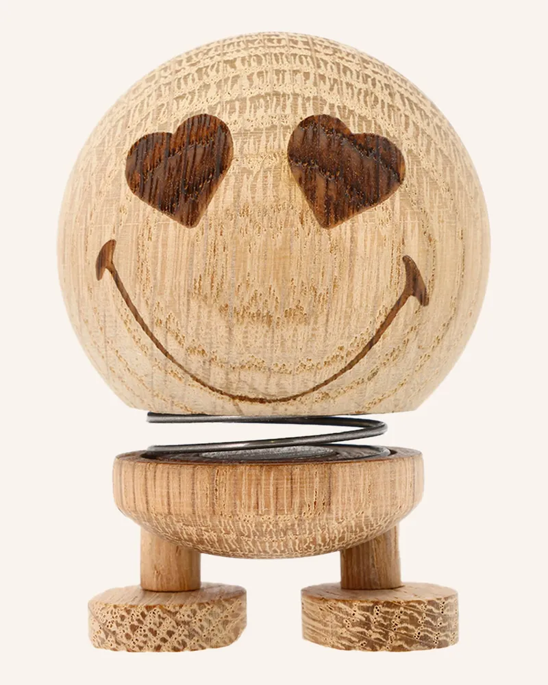 Hoptimist Dekofigur Smiley Love Small braun Hellbraun
