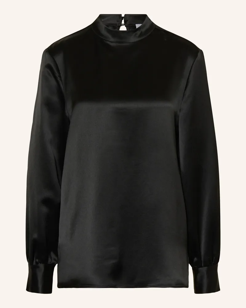 Mrs & HUGS Blusenshirt aus Satin Schwarz