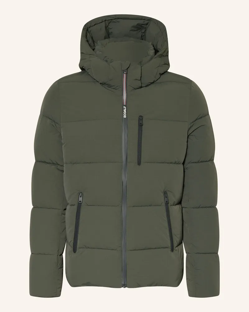 ECOALF Steppjacke BAZON mit abnehmbarer Kapuze Dunkelgrün