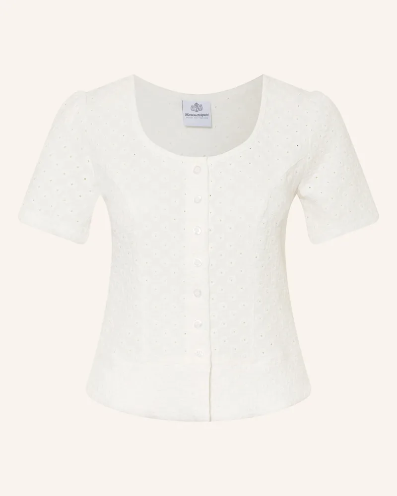 Hammerschmid Trachtenbluse Manuela Mit Lochspitze weiss Weiss