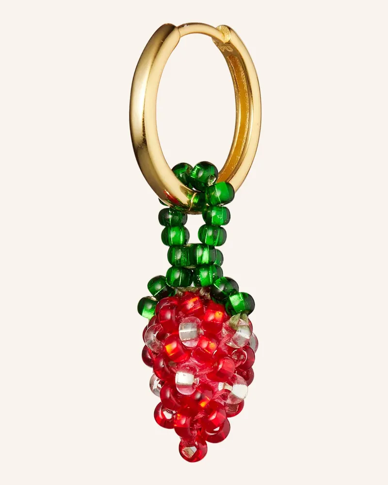 PURA UTZ Creolen Mini Strawberry Earring By Glambou gold Gold