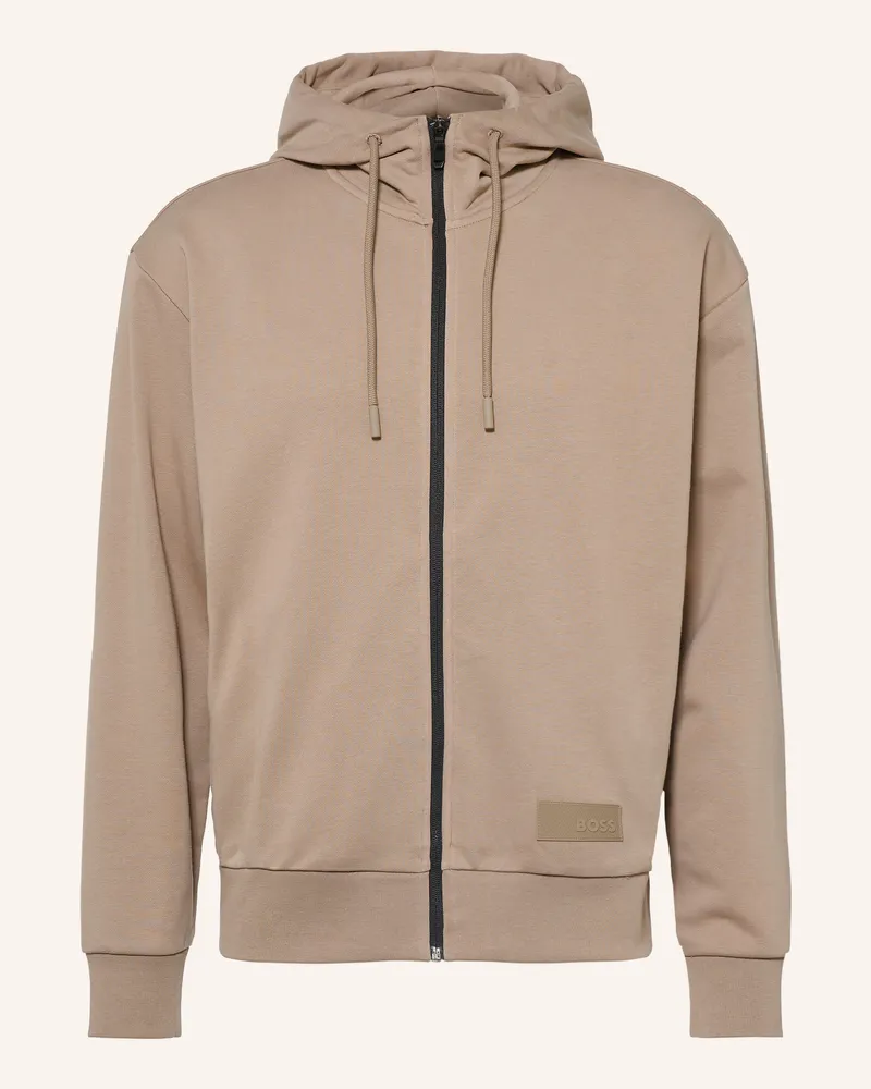 HUGO BOSS Sweatjacke gruen Oliv