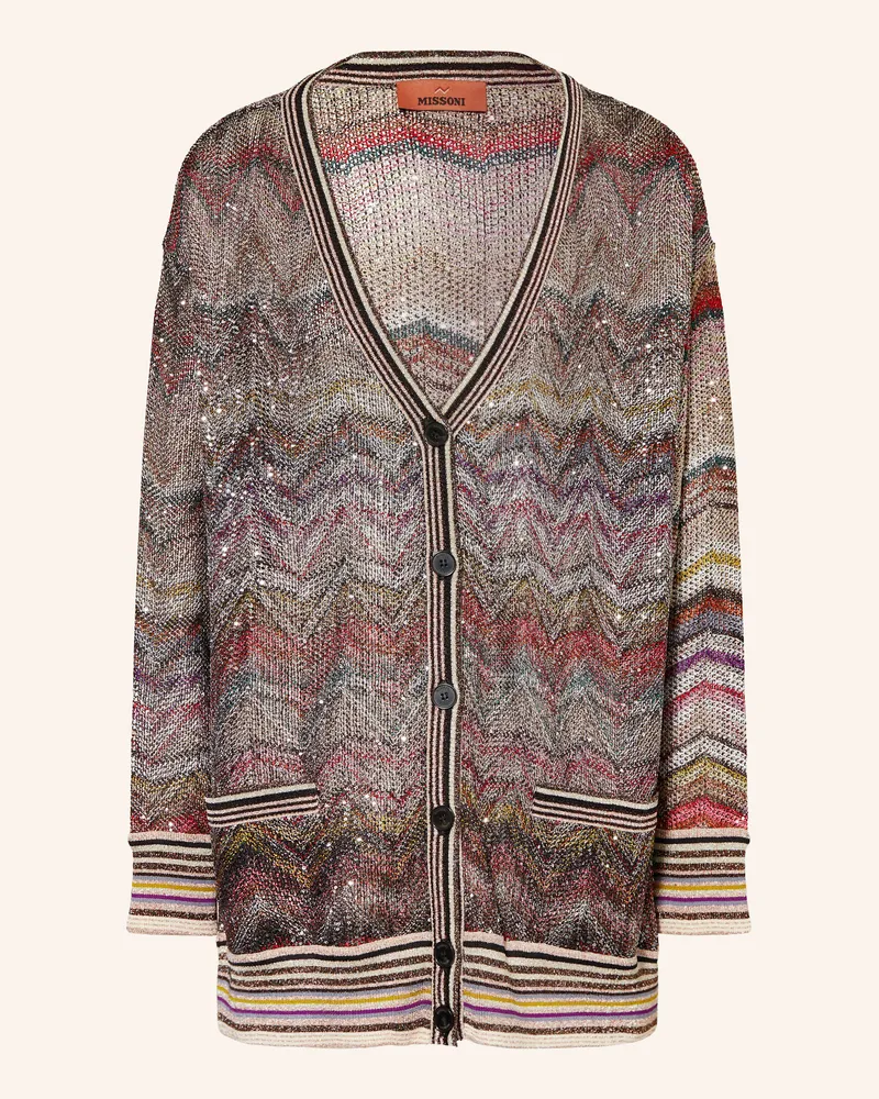 Missoni Strickjacke mit Glitzergarn und Pailletten Lila