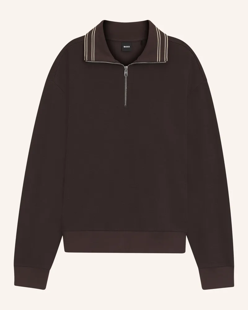 HUGO BOSS Sweatshirt C-Seidler 47 Regular Fit braun Dunkelbraun