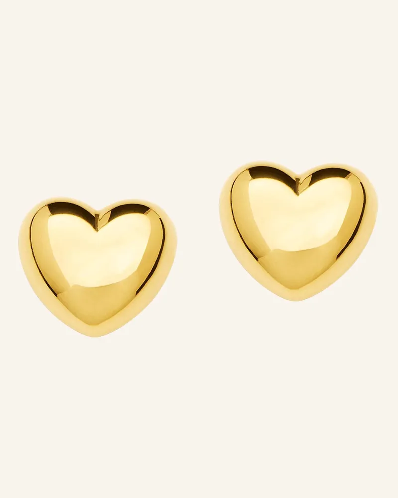 POMPIDOU Ohrstecker Puffy Heart Medi By Glambou gold Gold