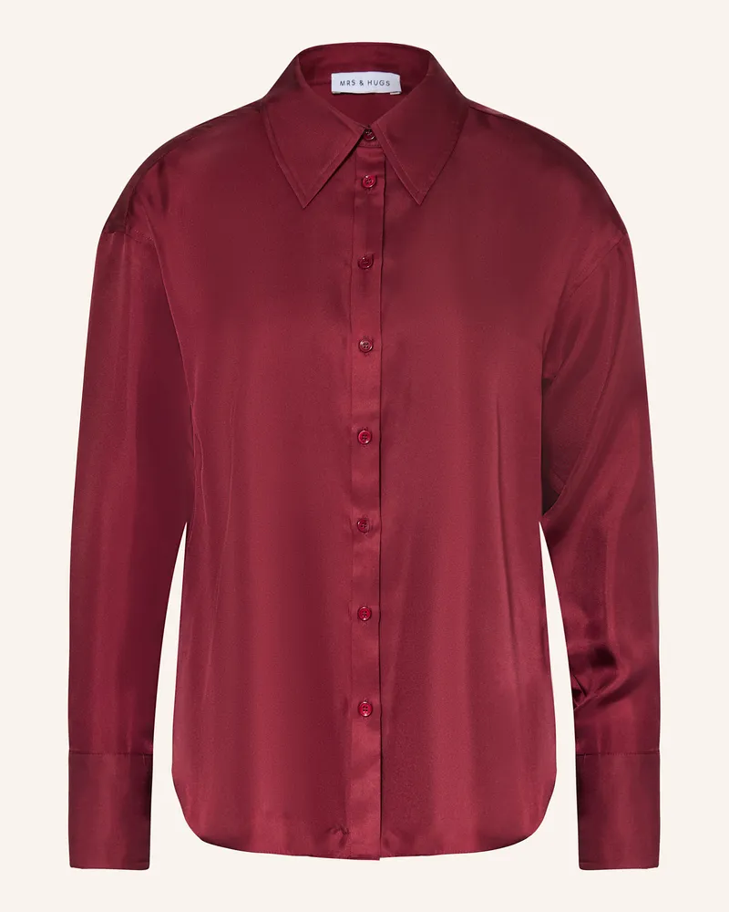 Mrs & HUGS Hemdbluse Aus Seide rot Dunkelrot