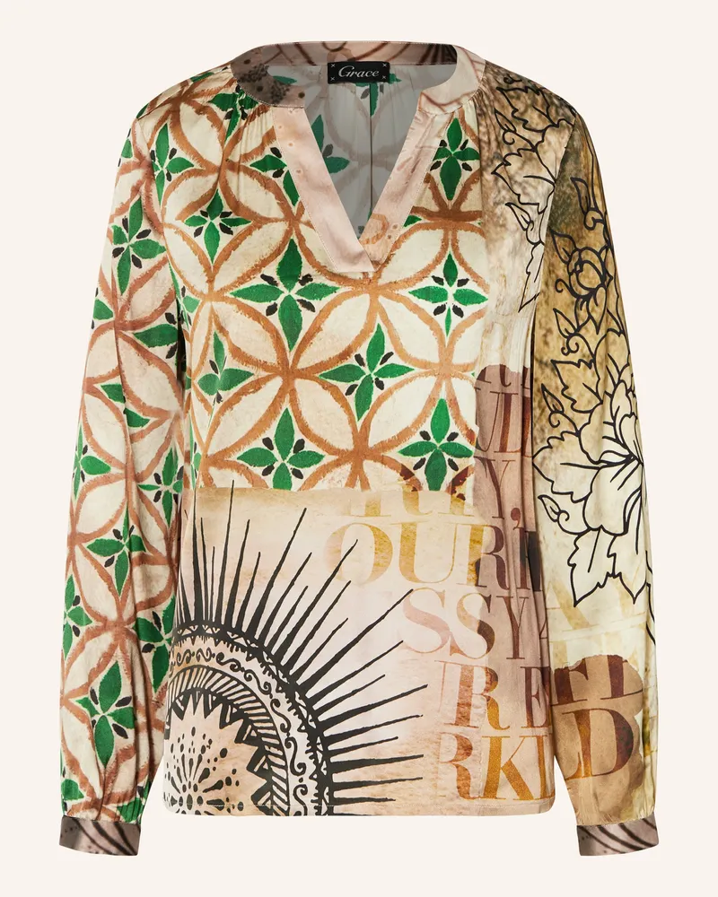 Grace Blusenshirt aus Satin Hellbraun