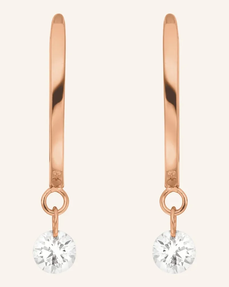 Leaf Creolen PURE mit Diamanten Rosegold