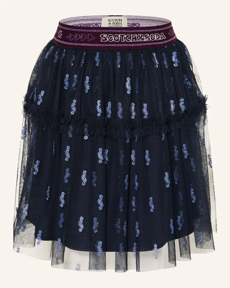 Scotch&Soda Tüllrock Mit Glitzergarn Und Rüschen blau Dunkelblau