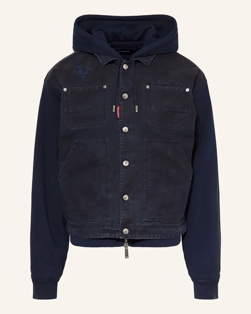 Dsquared2 Jacke Im Materialmix blau Dunkelblau
